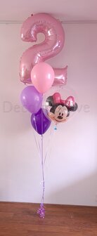 Pastel Minnie Mouse &#039;2 jaar&#039; Helium Ballonnentros