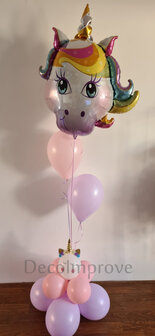 Eenhoorn Pastel Lila en Pastel Roze Ballonnentros Helium Ballonnenboeket Unicorn