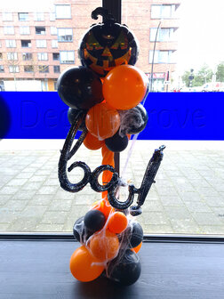 Ballonnenpilaar Luxe &#039;Boo&#039; Zwarte Pompoen 