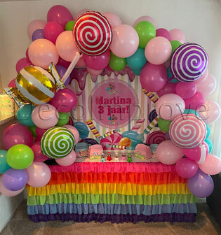 Ballonnenboog Organic Kleurrijke Candy Tafelmodel