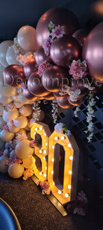 Nude Chroom Rosegold met Bloemen Organic Driekwart Ballonnenboog