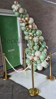 Eucalyptus Chroom Goud Wit Zand Organic Driekwart Ballonnenboog