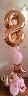 RoseGold Roze Collage 8 Jaar Helium Ballonnentros