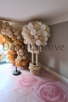 Beige Luchtballon Klein met Mand Ballondecoratie