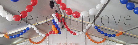 Rood, Wit, Blauw Flexibele Slingers Ballondecoratie Small per meter 