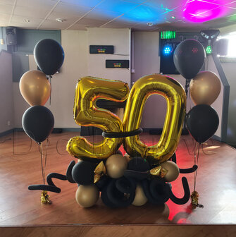 Goud, Zwart &#039;50&#039; Klein Collage Ballondecoratie