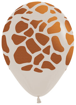 White Sand Dierenprint Giraffe Latex Ballonnen 30cm 25st