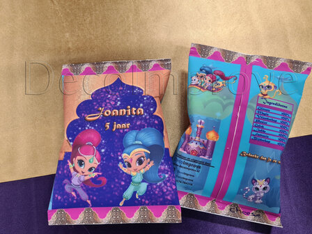 Chipszak Gepersonaliseerd &quot;Shimmer and Shine&quot;