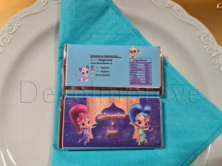 Mini Chocoladereep Gepersonaliseerd &quot;Shimmer and Shine&quot;