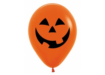 Sempertex Oranje Pompoen Jack-O-Lantern Latex Ballon 30cm 25st