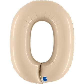 Grabo Creme Cijfer &#039;0&#039; Folie Ballon 101cm