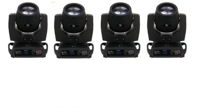 Moving Head Set van 4x 5R Beam Spot met Prisma Verhuur 