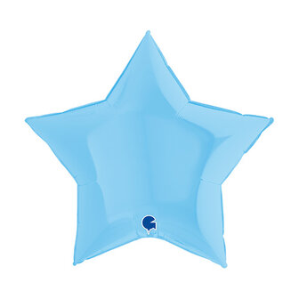 Grabo Mat Blauw Ster Folie Ballon 45cm