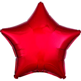 Anagram Rood Metallic Ster Folie Ballon 43cm