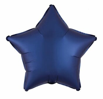 Anagram Marine Blauw Luxe Satijn Ster Folie Ballon 45cm