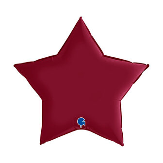 Grabo Kersen Rood Luxe Satijn Ster Folie Ballon 45cm