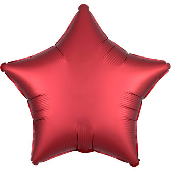 Anagram Sangria Rood Luxe Satijn Ster Folie Ballon 45cm