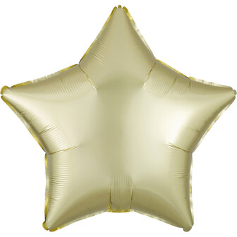 Anagram Pastel Geel Luxe Satijn Ster Folie Ballon 45cm