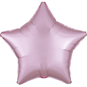 Anagram Pastel Roze Luxe Satijn Ster Folie Ballon 45cm
