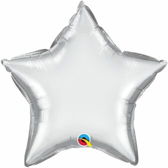 Qualatex Chroom Zilver Ster Folie Ballon 45cm Chrome Silver