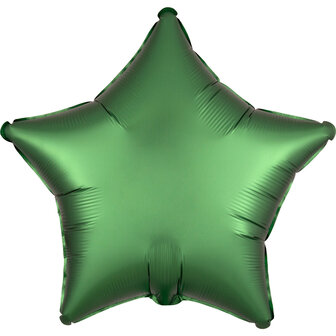 Anagram Smaragd Groen Luxe Satijn Ster Folie Ballon 45cm