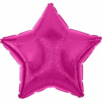 Flex Roze Glitter Ster Folie Ballon 48cm