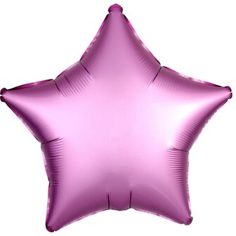 Anagram Flamingo Roze Luxe Satijn Ster Folie Ballon 48cm