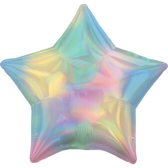 Anagram Standaard Pastel Holografisch Regenboog Ster Folie Ballon 48cm