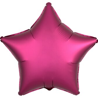 Anagram Granaatappel Rood Luxe Satijn Ster Folie Ballon 48cm