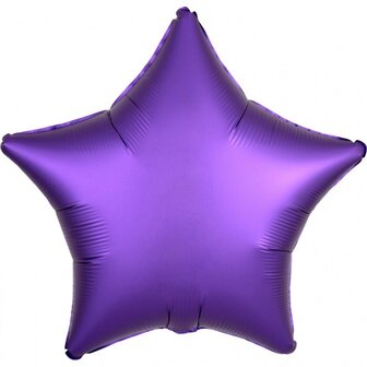 Anagram Koninklijk Paars Luxe Satijn Ster Folie Ballon 48cm