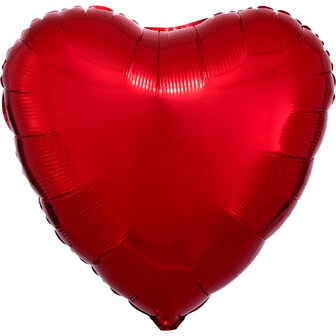 Anagram Rood Metallic Hart Folie Ballon 43cm