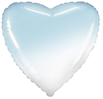 Flex Blauw Ombre Hart Folie Ballon 45cm