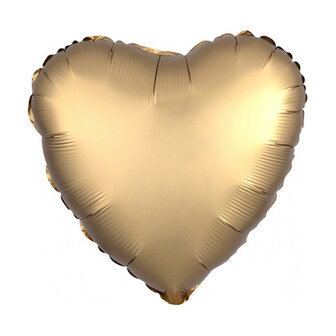 Anagram Goud Luxe Satijn Hart Folie Ballon 45cm