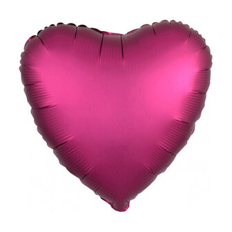 Anagram Granaatappel Rood Luxe Satijn Hart Folie Ballon 48cm