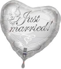 Folatex Just Married Zilver Hart Folie Ballon 43cm