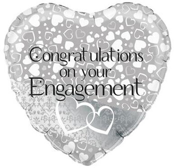 Oak Tree Congratulations on Your Engagement Hart Folie Ballon 45cm