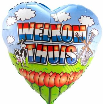 Folatex Hollands &#039;Welkom Thuis&#039; Hart Folie Ballon 45cm