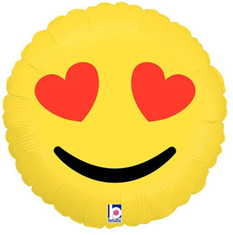 Betallic Hartjes Ogen Emoji Folie Ballon 46cm