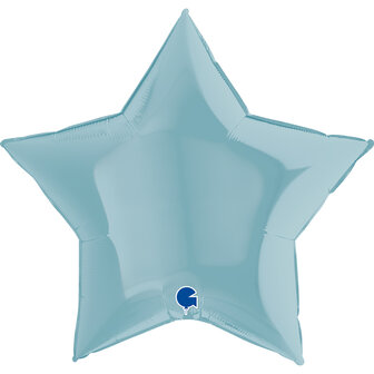 Grabo Pastel Blauw Ster Folie Ballon 91cm