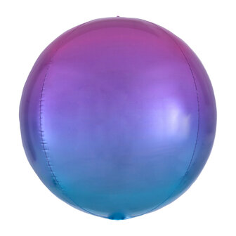 Anagram Rood Blauw Ombr&eacute; Orbz Folie Ballon 40cm