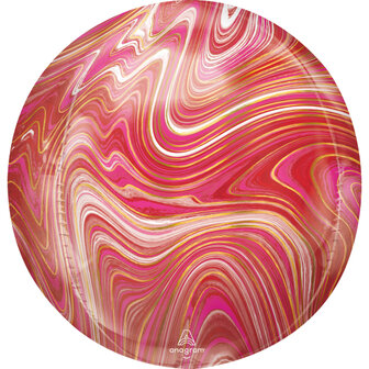 Anagram Rood en Roze Marblez Orbz Folie Ballon 40cm