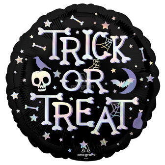 Anagram Halloween &#039;Trick Or Treat&#039; Holografisch Folie Ballon 45cm