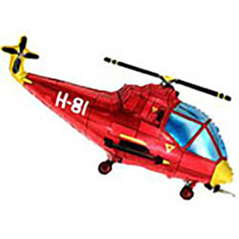 Flex Rood Helicopter Folie Ballon 81cm
