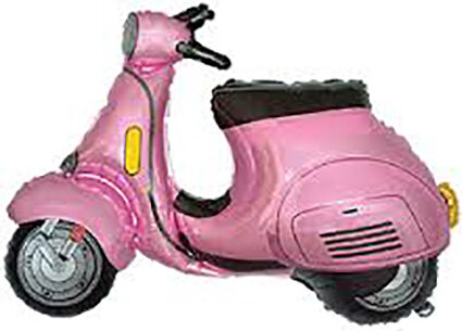 Sempertex Roze Scooter SuperVorm Folie Ballon 81cm