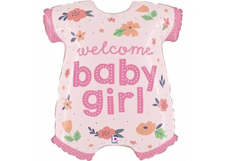 Grabo Roze Romper &#039;Welcome Baby Girl&#039; Folie Ballon 79cm