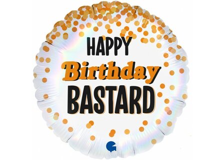 Grabo Goud Confetti &#039;Happy Birthday Bastard&#039; Folie Ballon 45cm