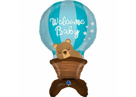 Sempertex Blauw Luchtballon &#039;Welcome Baby&#039; SuperVorm Folie Ballon 97cm