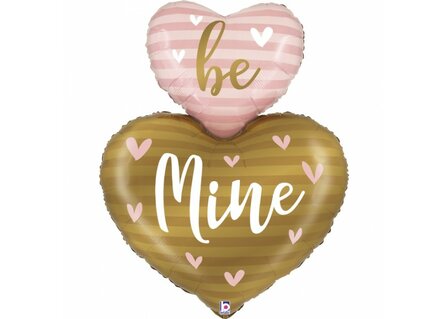 Betallic Dubbele Harten &#039;Be Mine&#039; Folie Ballon 107cm