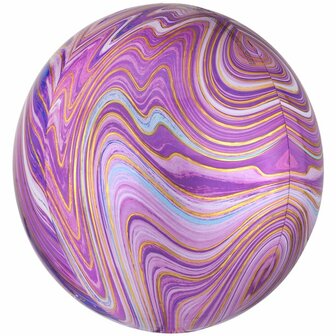 Anagram Paars Marblez Orbz Folie Ballon 40cm