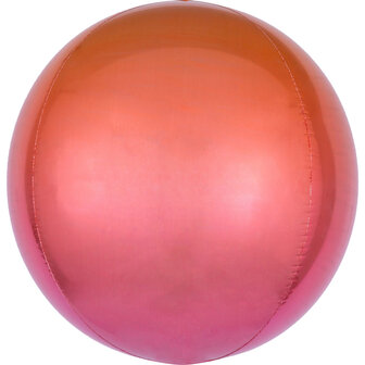 Anagram Rood Oranje Ombr&eacute; Orbz Folie Ballon 40cm